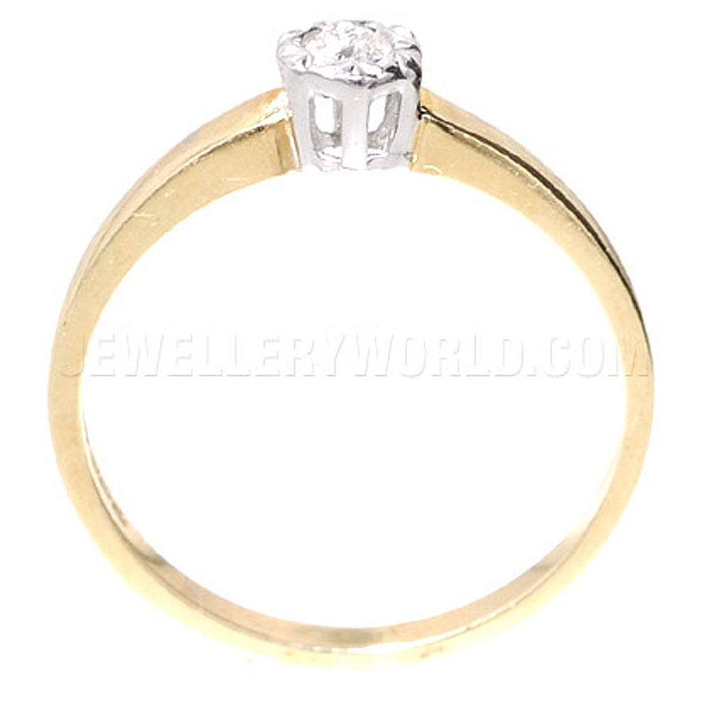 0.10ct Diamond 9ct Gold Grain Rosette Engagement Ring - Jewellery World Online