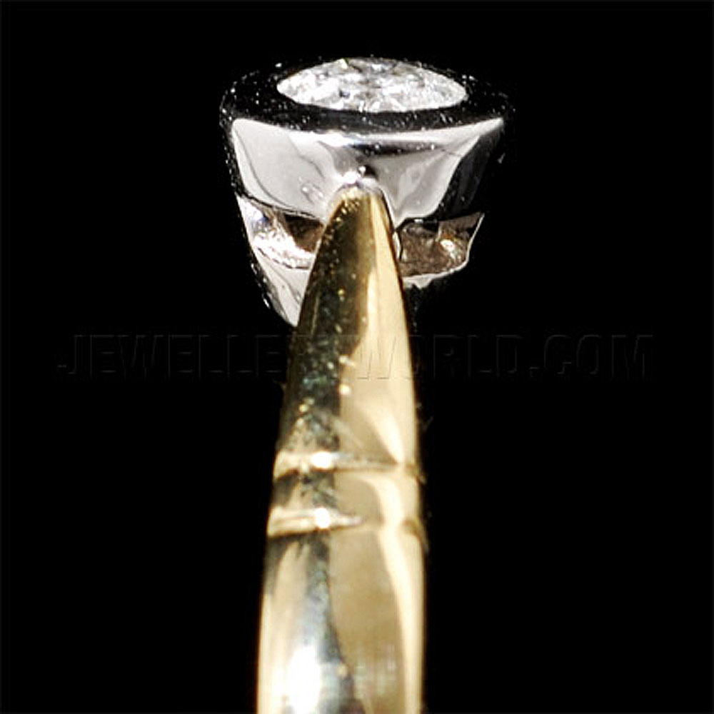 0.10ct Diamond Solitaire 9ct Gold Rubover Engagement Ring - Jewellery World Online