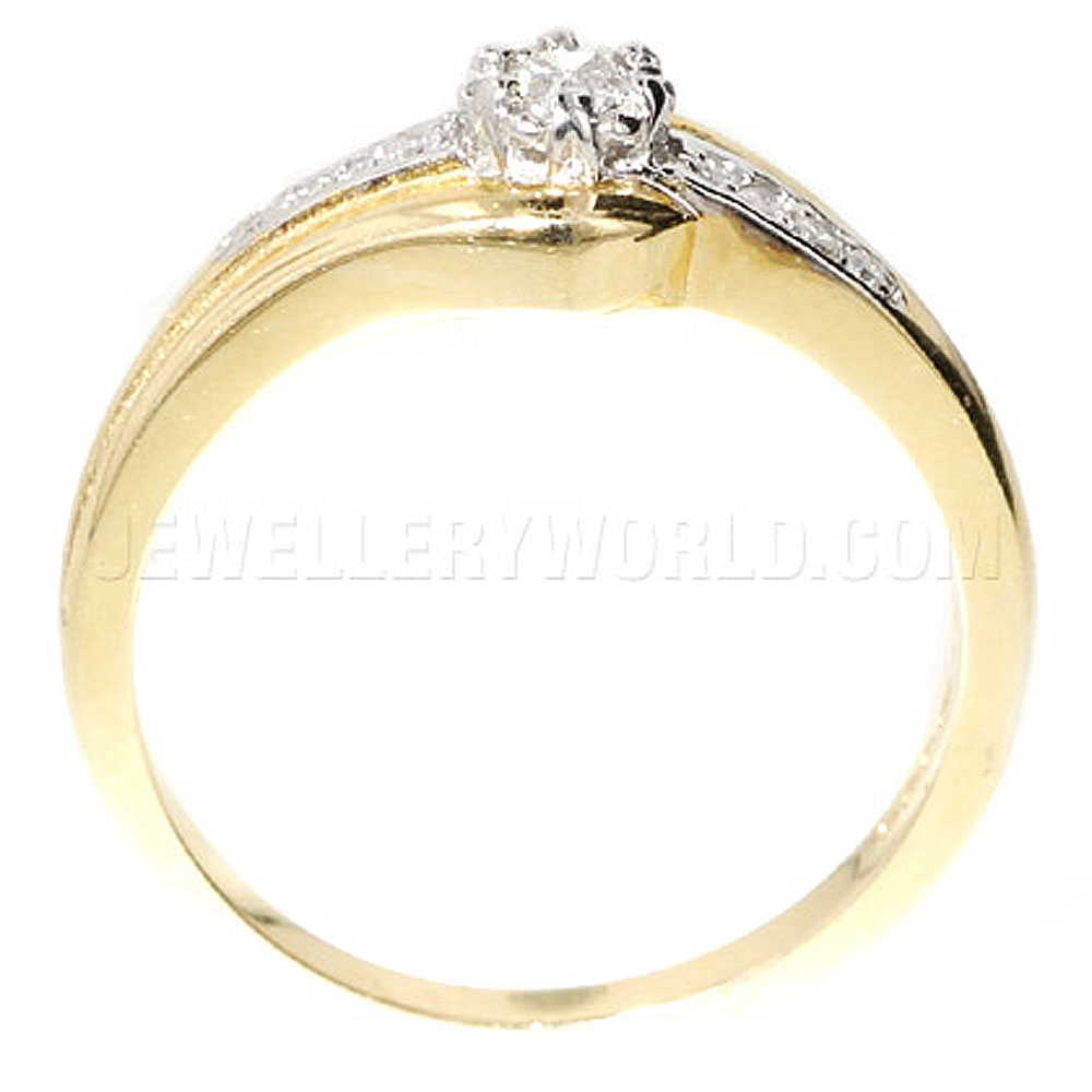 0.20ct Diamond 9ct Gold Surrounded Solitaire with Slim Shoulders - Jewellery World Online