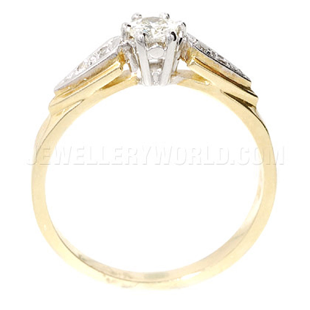 0.25ct Diamond 9ct Gold Engagement Ring with Raised Shoulders - Jewellery World Online