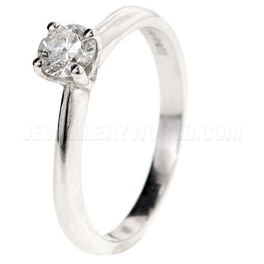 0.25ct Diamond Platinum 4 Claw Engagement Ring - Jewellery World Online