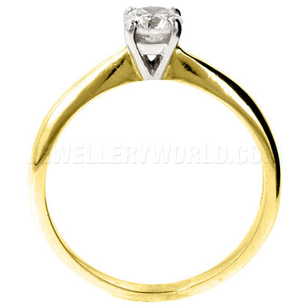 0.33ct Diamond 18ct Gold 4 Claw Engagement Ring - Jewellery World Online