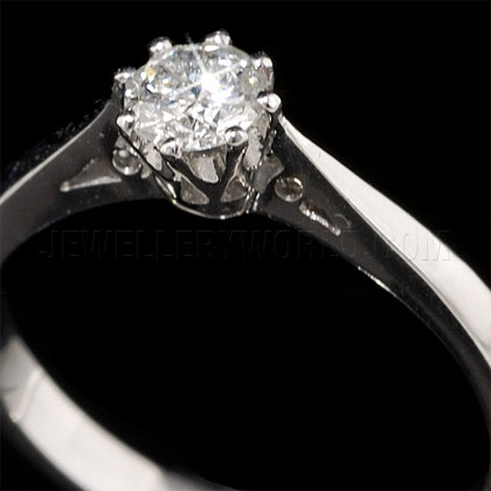 0.40ct Diamond Platinum 8 Claw Engagement Ring - Jewellery World Online