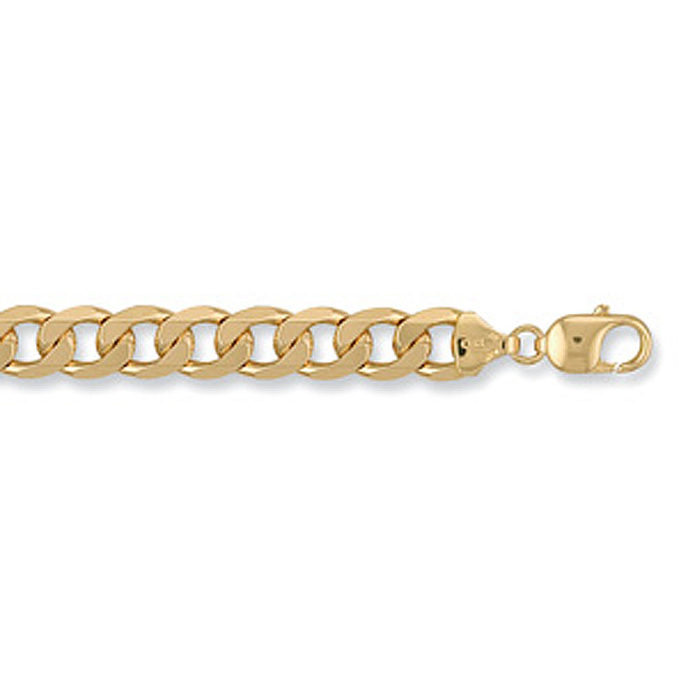 9ct Yellow Gold 11mm Curb Chain - Jewellery World Online