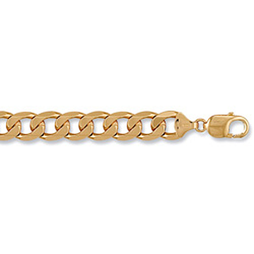 9ct Yellow Gold 12mm Curb Chain - Jewellery World Online