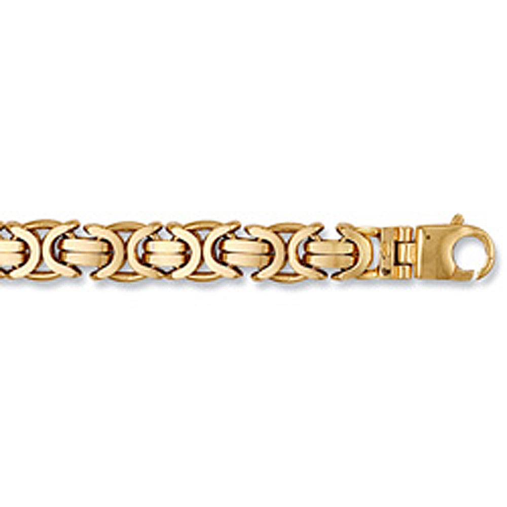 9ct Yellow Gold 11.5mm Flat Byzantine Chain - Jewellery World Online