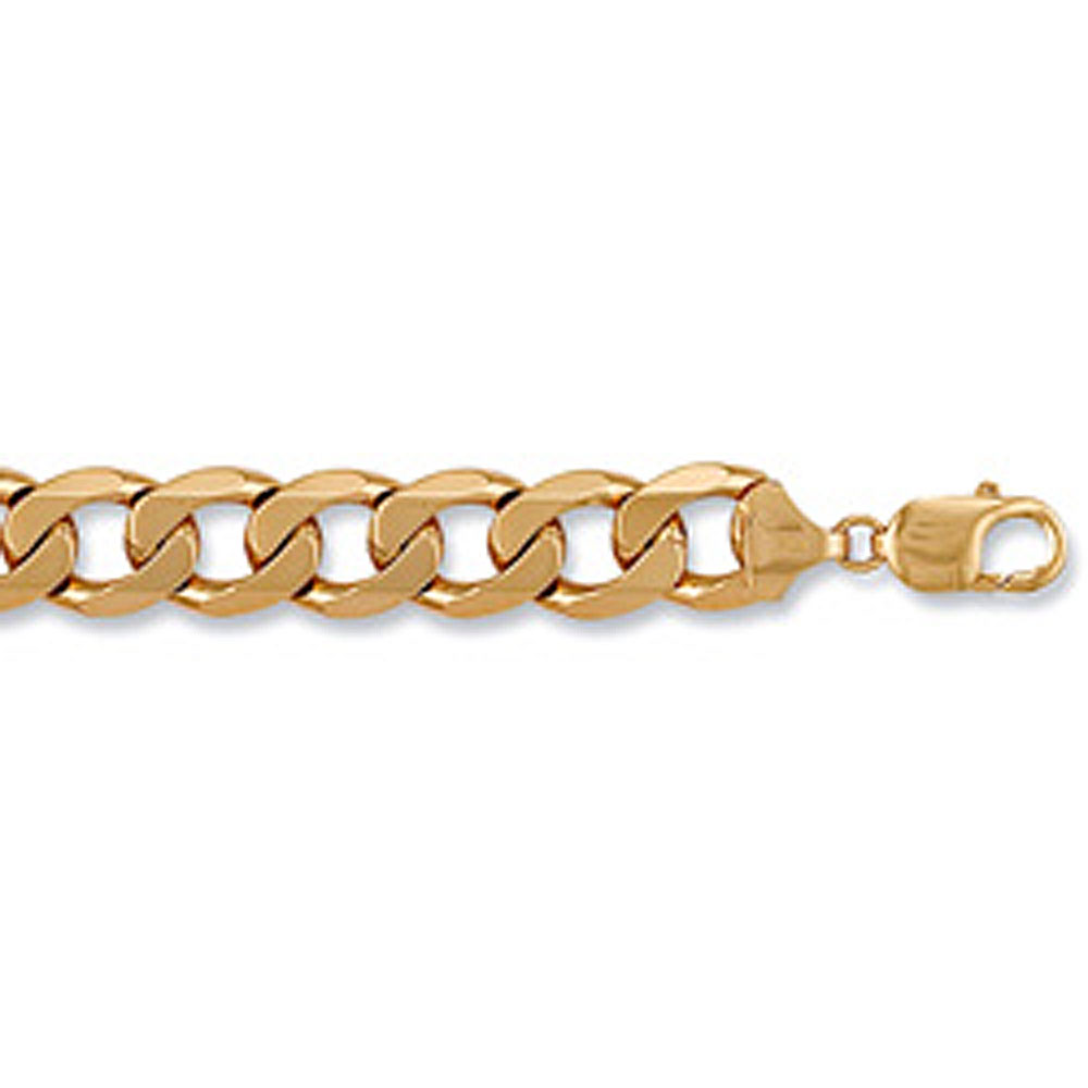 9ct Yellow Gold 14mm Curb Chain - Jewellery World Online