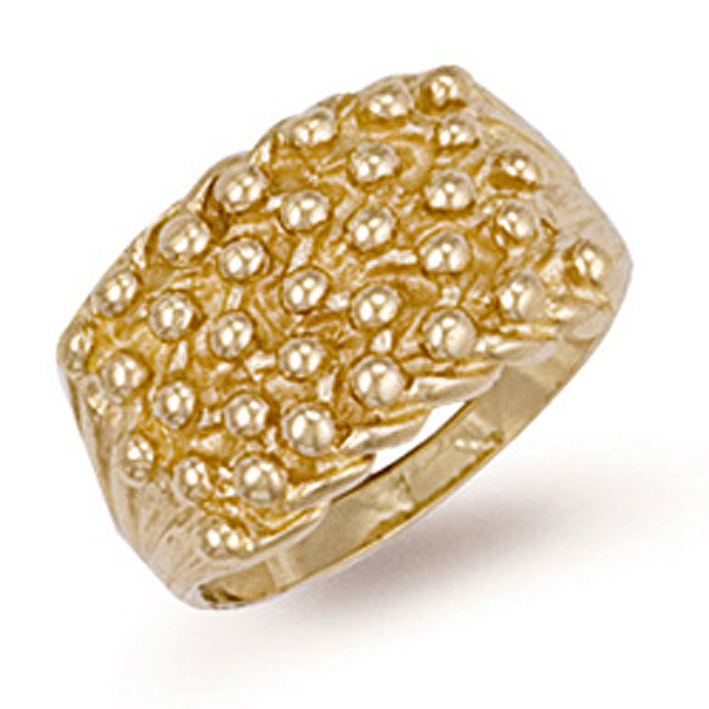 9ct Yellow Gold 14mm Woven Back 5 Row Keeper Ring - Jewellery World Online