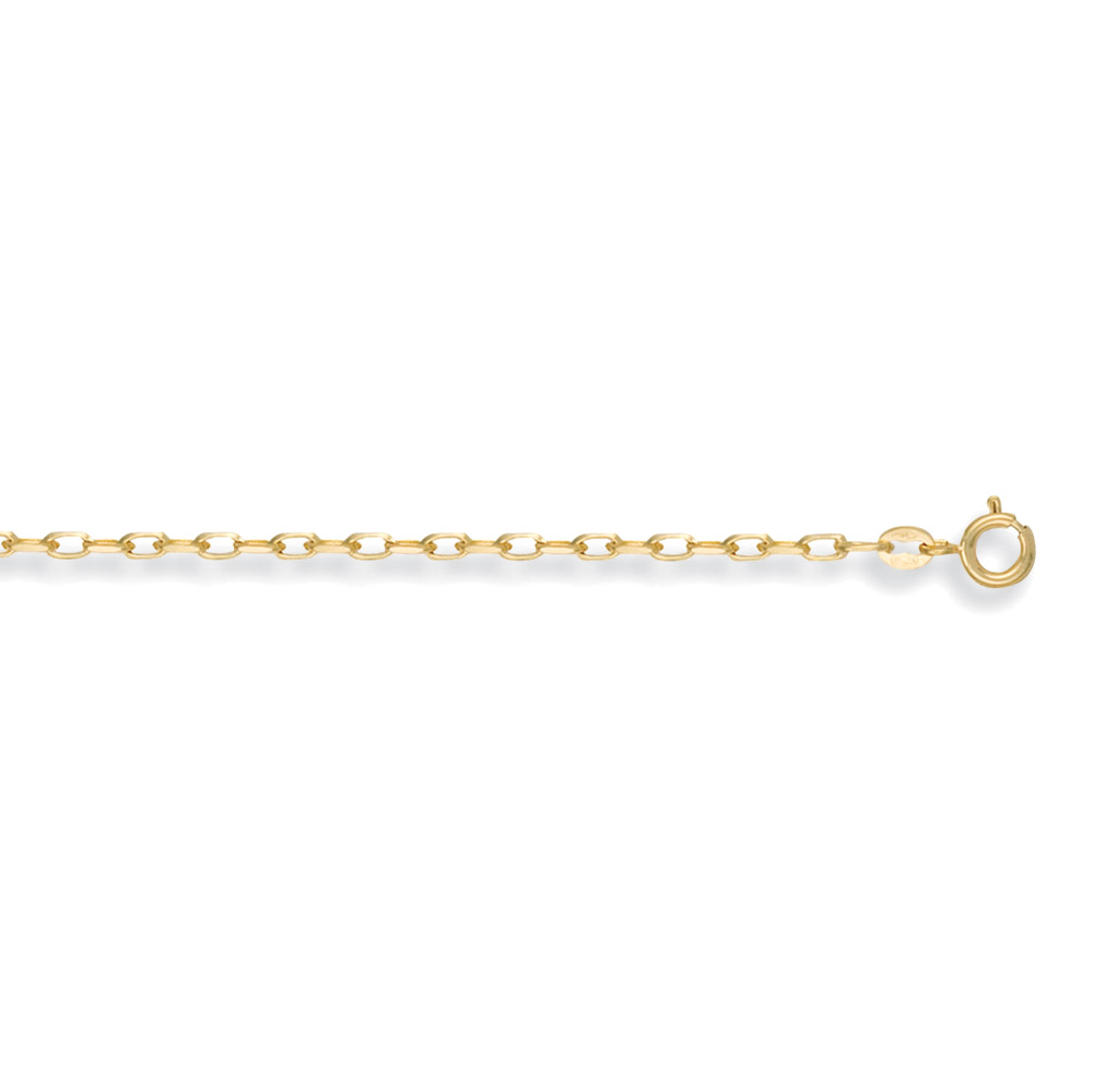 9ct Yellow Gold 2.5mm Diamond Cut Belcher Chain - Jewellery World Online