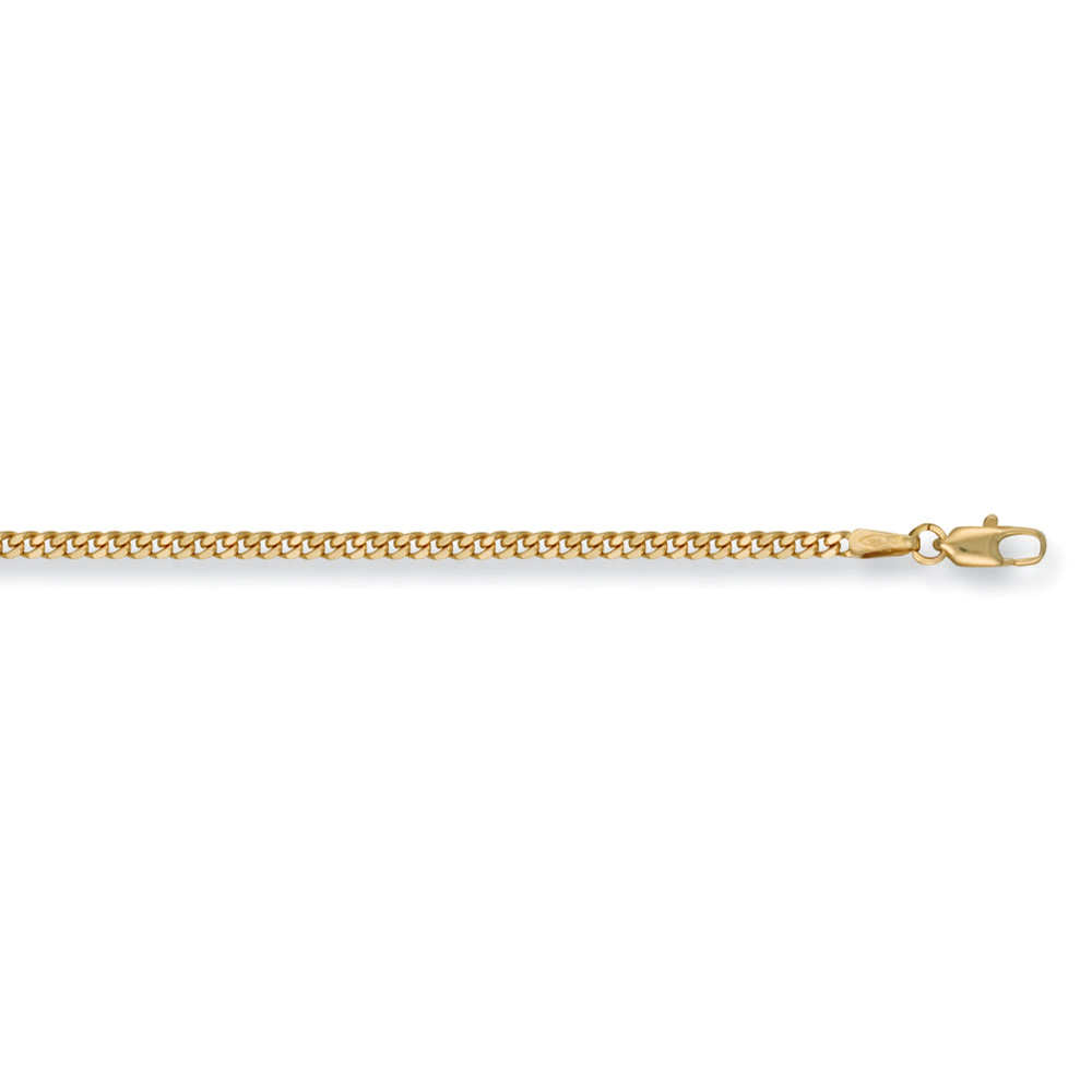 9ct Yellow Gold 2.5mm Traditional Classic Curb Chain - Jewellery World Online