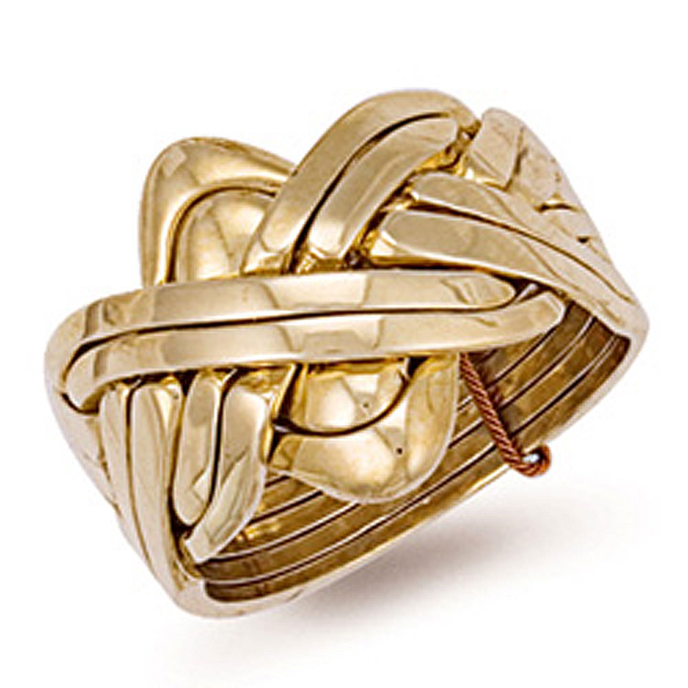 9ct Yellow Gold 24mm 8 Piece Puzzle Ring - Jewellery World Online
