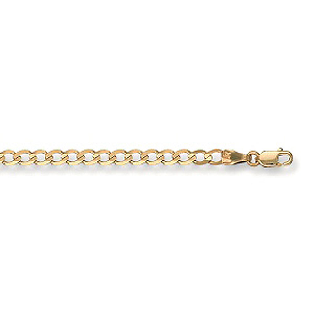 9ct Yellow Gold 4mm Economy Curb Chain - Jewellery World Online