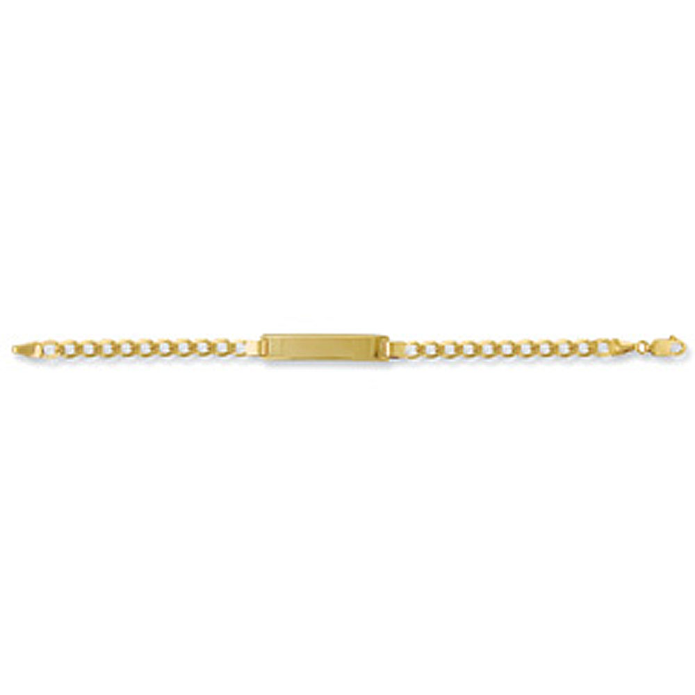 9ct Yellow Gold Ladies 4mm I.D Bracelet - Jewellery World Online