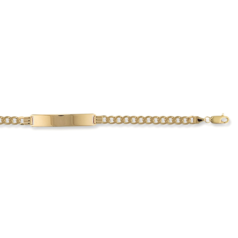 9ct Yellow Gold 5mm Thick I.D Bracelet - Jewellery World Online