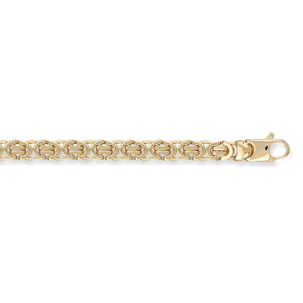 9ct Yellow Gold 6mm Flat Byzantine Chain - Jewellery World Online