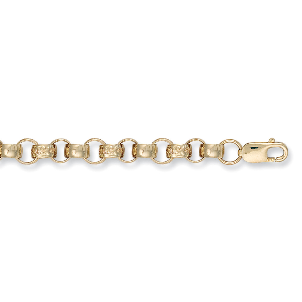 9ct Yellow Gold 8mm Round Fancy Chain - Jewellery World Online