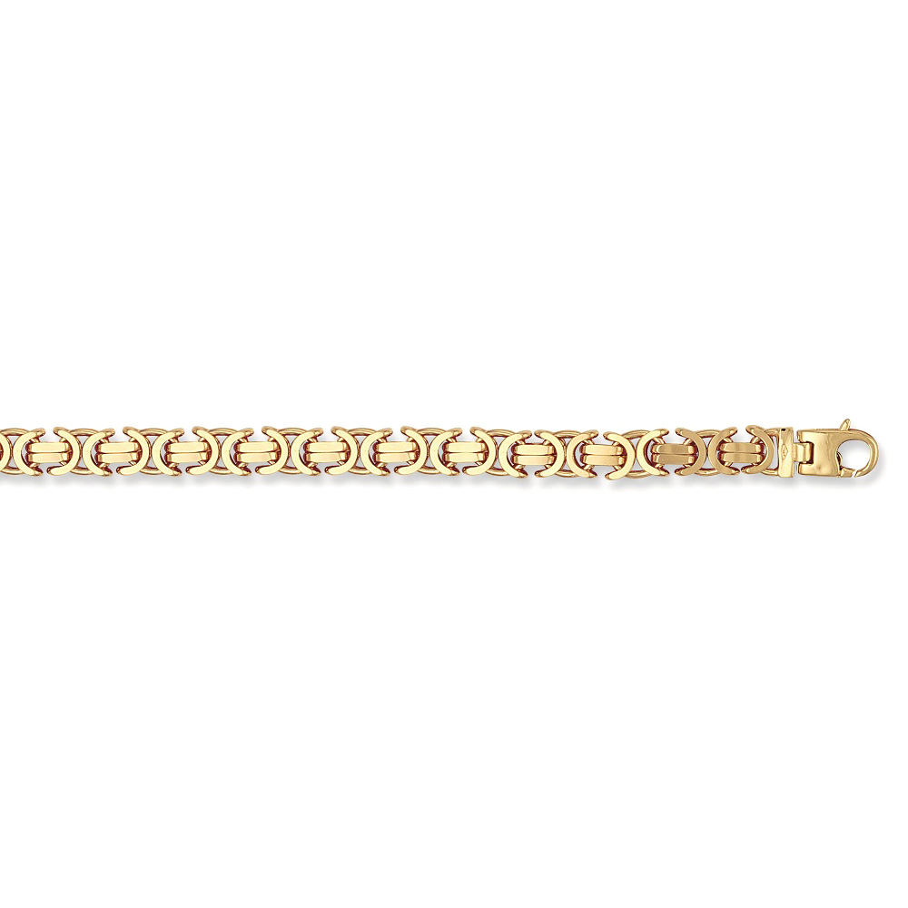 9ct Yellow Gold 9mm Flat Byzantine Chain - Jewellery World Online