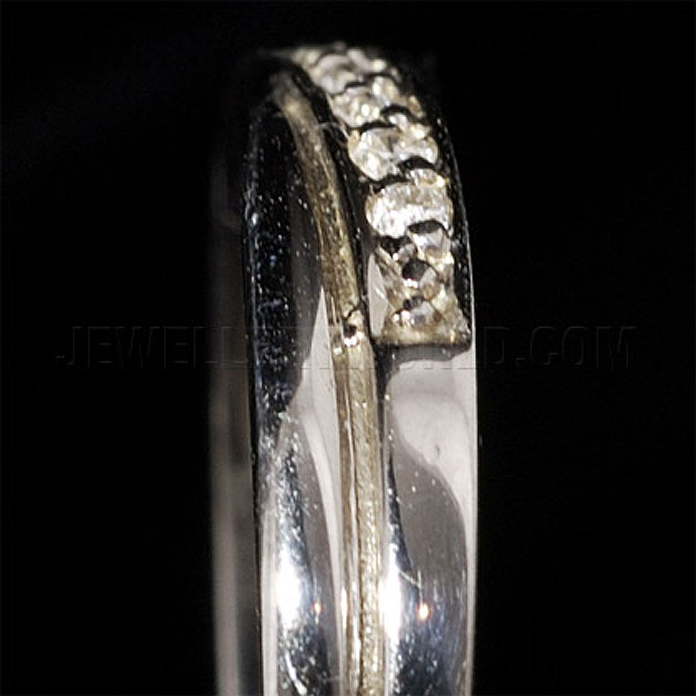 Diamond 9ct White Gold Channel Set Crossover Half Eternity Ring - Jewellery World Online