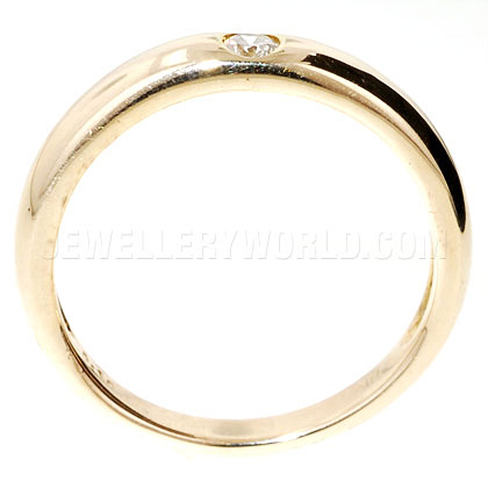 0.12ct Round Diamond 9ct Yellow Gold Wedding Ring - Jewellery World Online