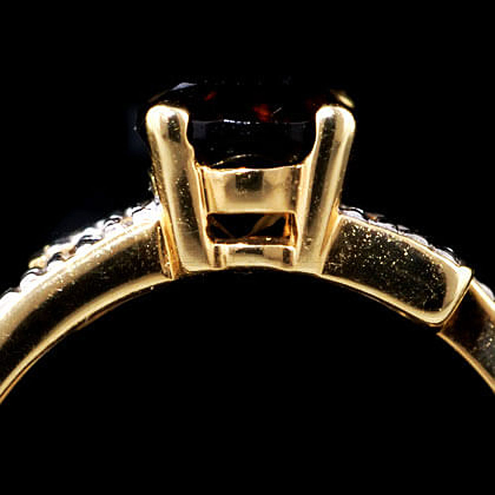 Smoky Quartz & Diamond 9ct Gold Oval Crossover Ring - Jewellery World Online