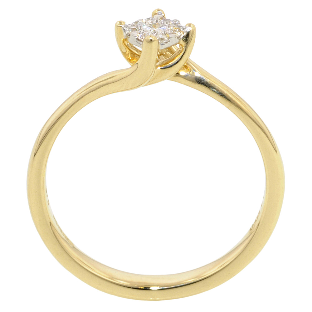 Crossover Cluster 0.08ct Diamond Engagement Ring - Jewellery World Online