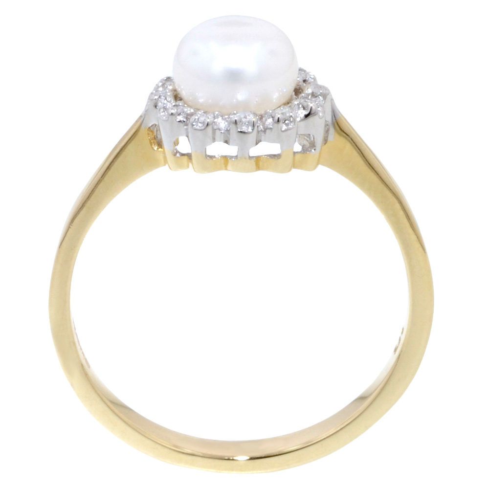 Diamond Cluster Pearl Ring - Jewellery World Online