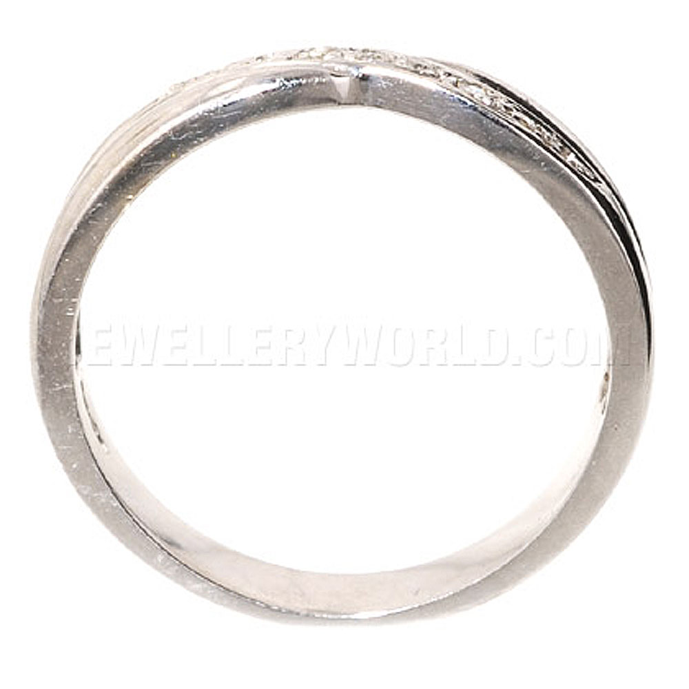 Diamond Platinum Crossover Half Eternity Ring - Jewellery World Online