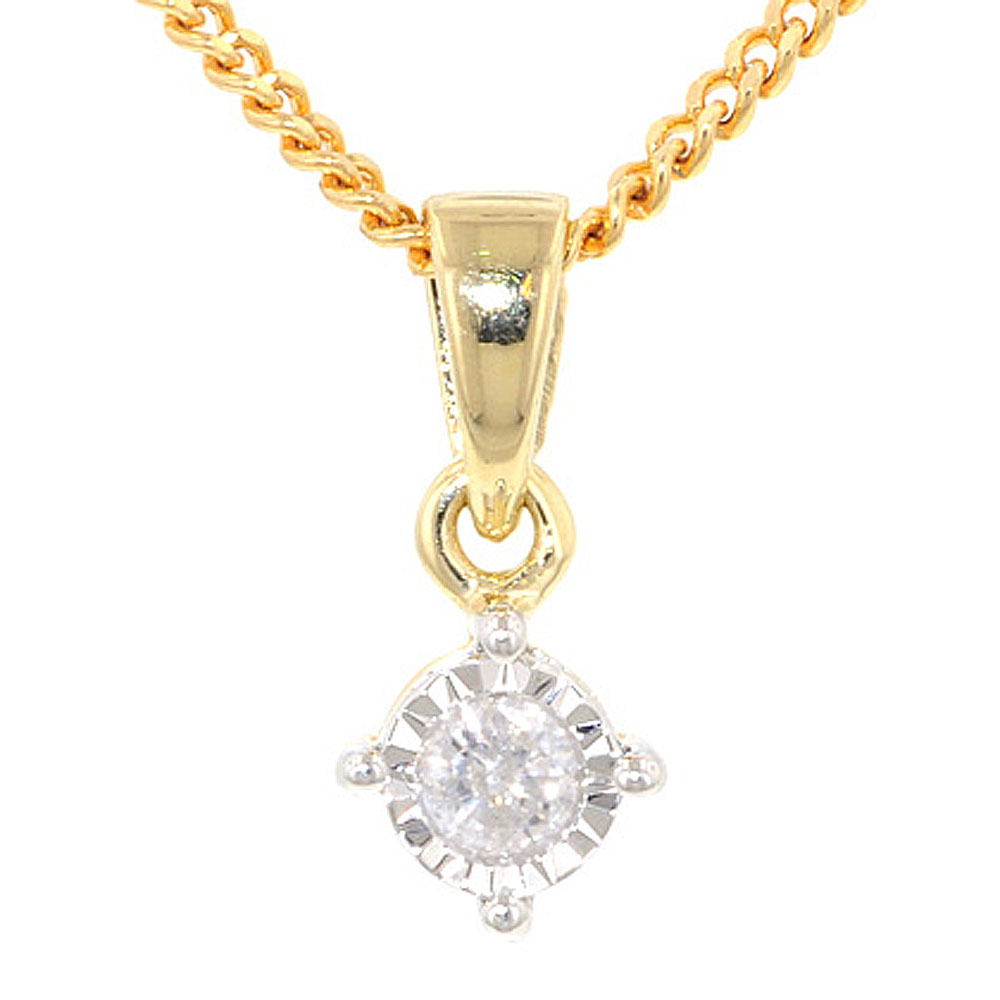 Illusion 0.06ct Diamond Pendant On 18" chain - Jewellery World Online