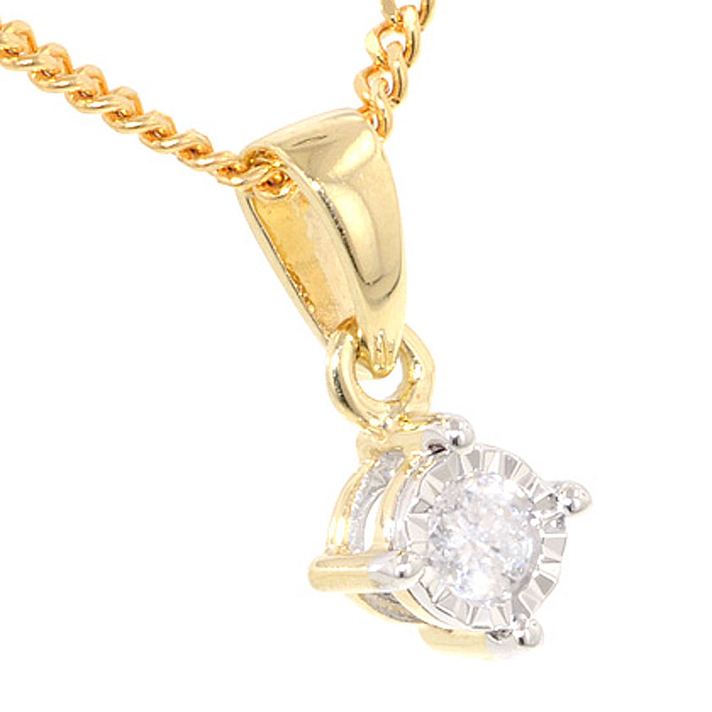 Illusion 0.06ct Diamond Pendant On 18" chain - Jewellery World Online