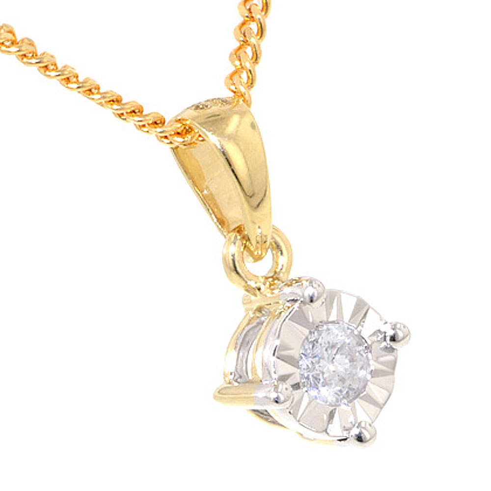Illusion 0.10ct Diamond Pendant - Jewellery World Online