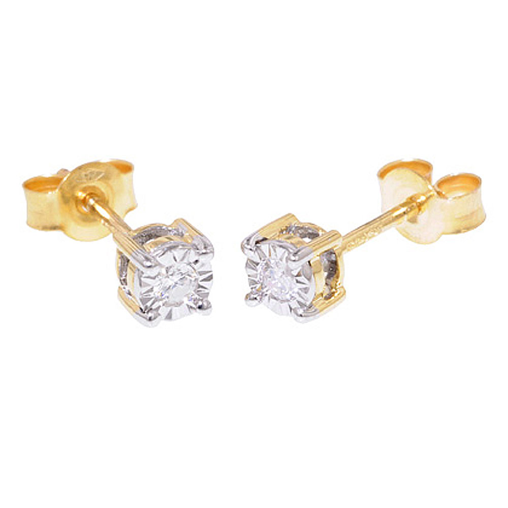 Illusion 0.10ct Diamond Stud Earrings - Jewellery World Online