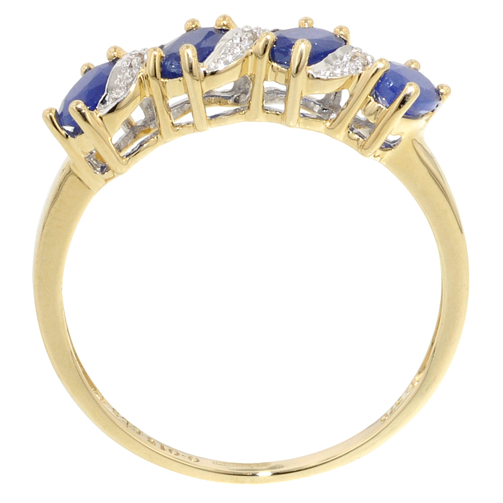Oval Twist Sapphire Half Eternity Ring - Jewellery World Online