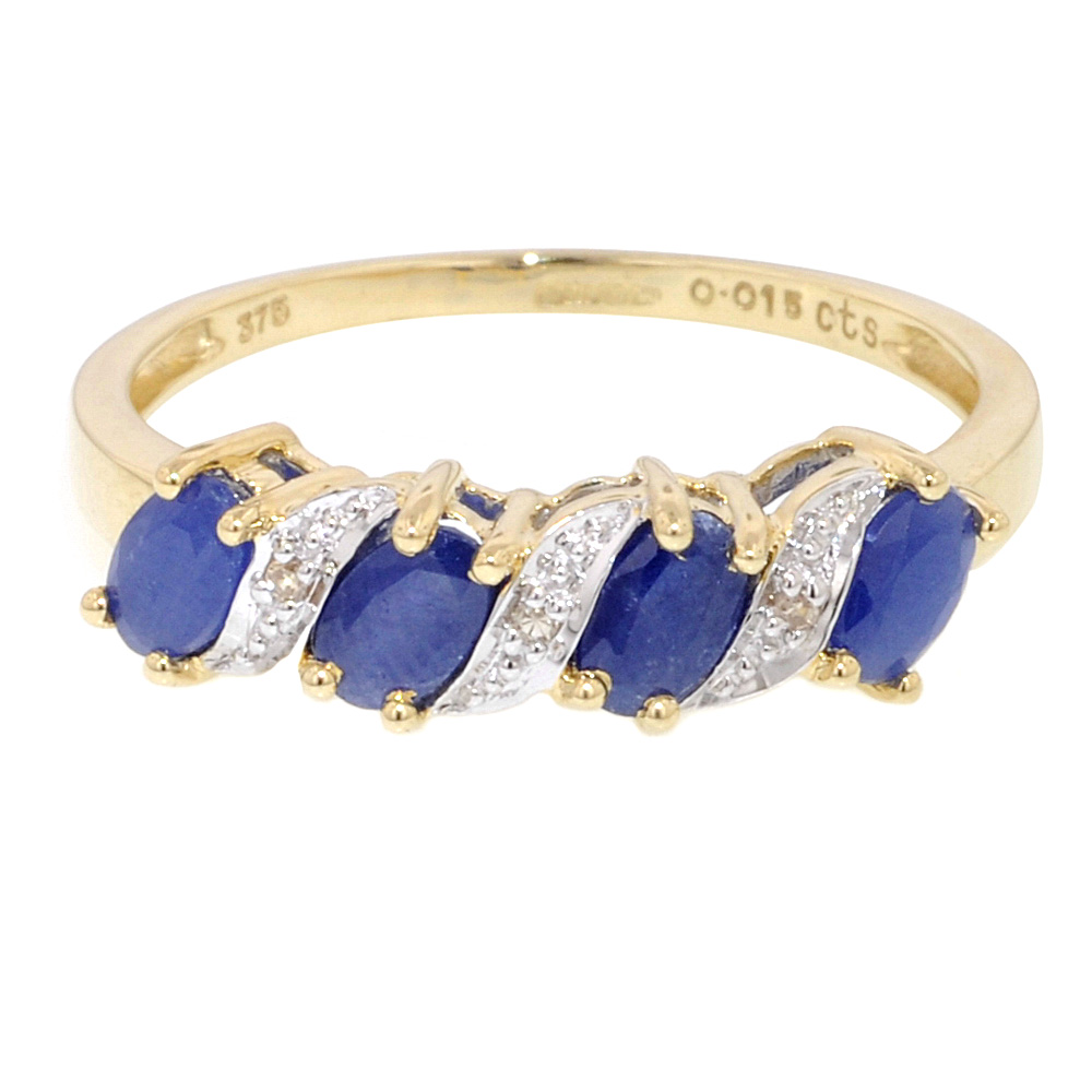 Oval Twist Sapphire Half Eternity Ring - Jewellery World Online