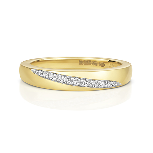 9CT GOLD DIAMOND CROSSOVER BAND - Jewellery World Online