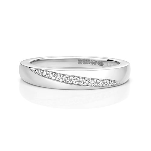 9CT WHITE GOLD DIAMOND CROSSOVER BAND - Jewellery World Online