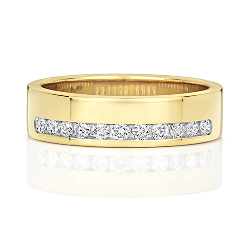 9ct Gold Diamond Half Eternity 5.1MM Ring - Jewellery World Online