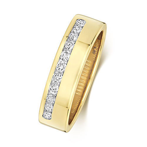 18ct Gold Diamond Half Eternity 5.1MM Ring - Jewellery World Online