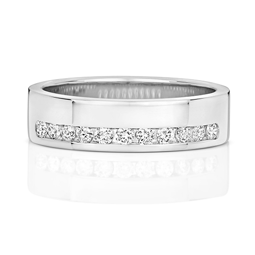 9ct White Gold Diamond Half Eternity 5.1MM Ring - Jewellery World Online