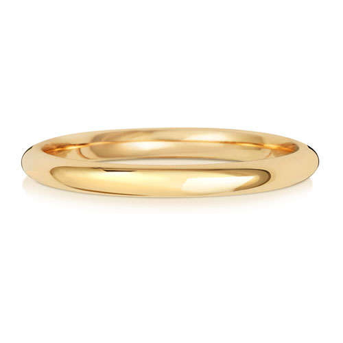 9CT YELLOW GOLD TRADITIONAL COURT WEDDING RING WIDTH 2MM DEPTH ~1.1MM-1.2MM - Jewellery World Online