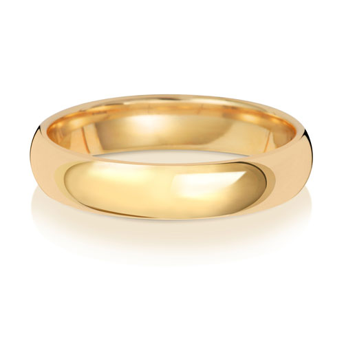 9CT YELLOW GOLD TRADITIONAL COURT WEDDING RING WIDTH 4MM DEPTH ~1.1MM-1.2MM - Jewellery World Online