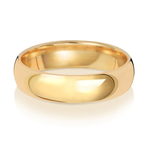 9CT YELLOW GOLD TRADITIONAL COURT WEDDING RING WIDTH 5MM DEPTH ~1.7MM-1.8MM - Jewellery World Online