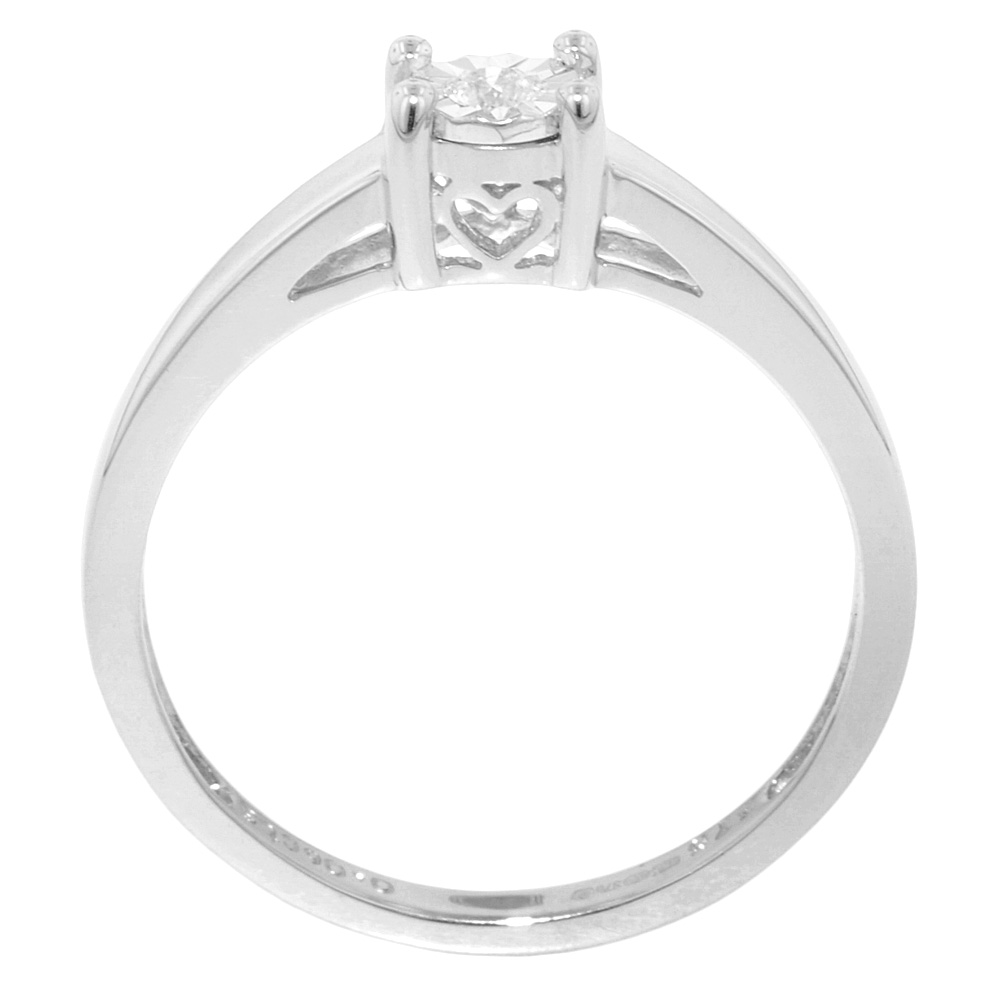 0.06ct Diamond Engagement Ring,9ct White Gold - Jewellery World Online