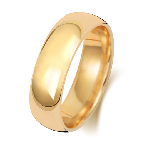 18CT YELLOW GOLD TRADITIONAL COURT WEDDING RING WIDTH 6MM DEPTH ~1.7MM-1.8MM - Jewellery World Online