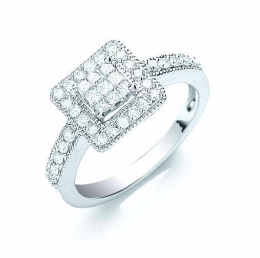 18ct White Gold 0.50ct Diamond Ring - Jewellery World Online
