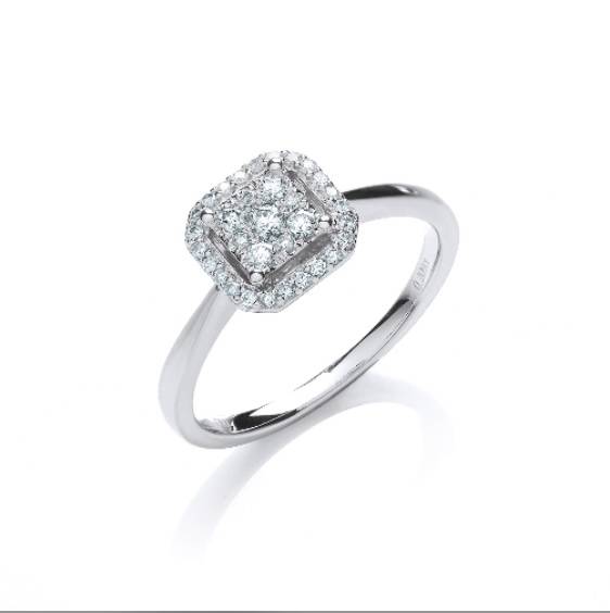 18ct White Gold 0.20ct Diamond Dress Ring - Jewellery World Online
