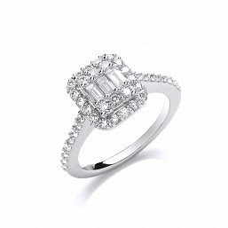 18ct White Gold 0.83ctw GVS Diamond Ring - Jewellery World Online