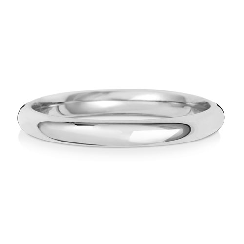 9CT WHITE GOLD TRADITIONAL COURT WEDDING RING WIDTH 2.5MM DEPTH ~1.7MM-1.8MM - Jewellery World Online