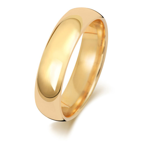 18CT YELLOW GOLD TRADITIONAL COURT WEDDING RING WIDTH 5MM DEPTH ~1.1MM-1.2MM - Jewellery World Online