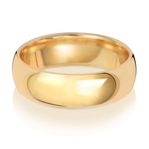18CT YELLOW GOLD TRADITIONAL COURT WEDDING RING WIDTH 6MM DEPTH ~1.1MM-1.2MM - Jewellery World Online